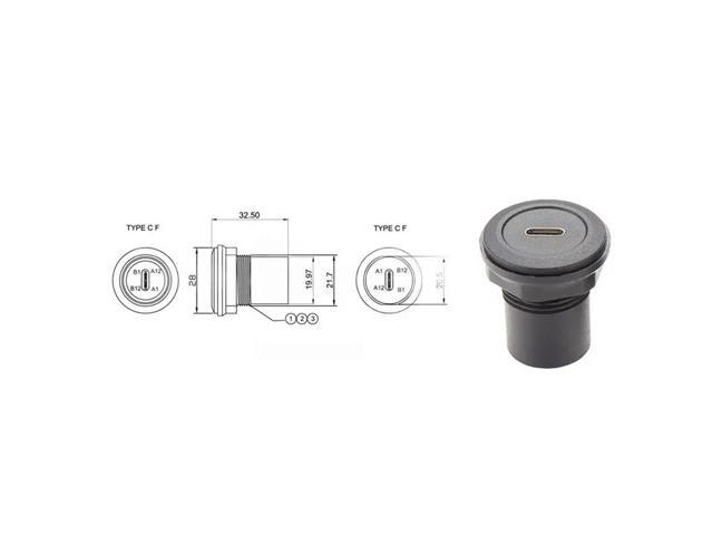 PD100W Extender Panel Panel Flush Mount Jack Socket Female To Female Charging Converter USB 3.1 Type-C Coupler 10Gbps