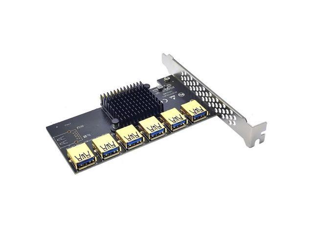 PCI Express Multiplier PCIE 1 to 6 ports USB3.0 Riser Card PCI Express X1 to X16 Adapter Riser For Graphic Card Bitcoin MiningPe