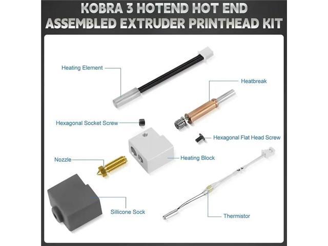 For Anycubic For Kobra 3 Hotend Kit- Hot End Set Including 8 X 0.4 Mm Brass Nozzles,For 3D Printer Models Kobr 3 Kobr 3 Com