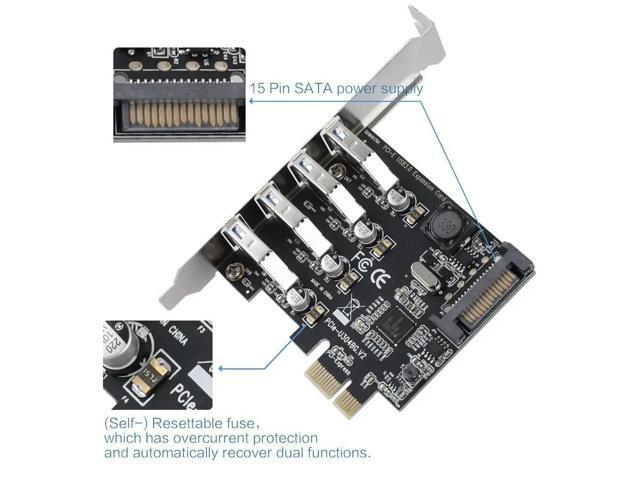 PCIe USB adapter 4 Ports USB3.0 Expansion Card PCI-E PCI Express USB 3.0 Adapter Converter for PCIE x1 x4 x8 x16