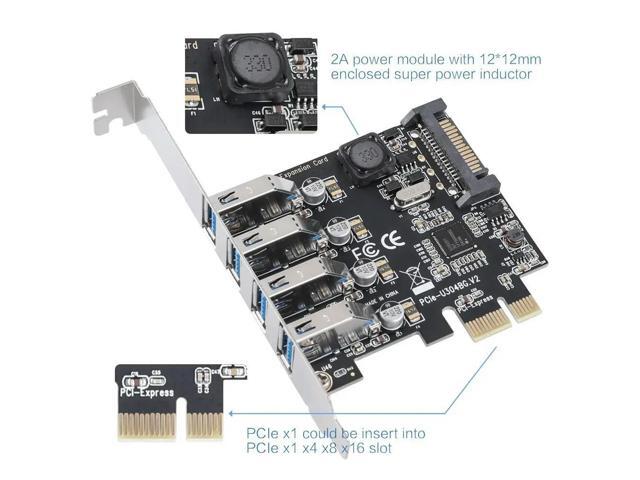 PCIe USB adapter 4 Ports USB3.0 Expansion Card PCI-E PCI Express USB 3.0 Adapter Converter for PCIE x1 x4 x8 x16