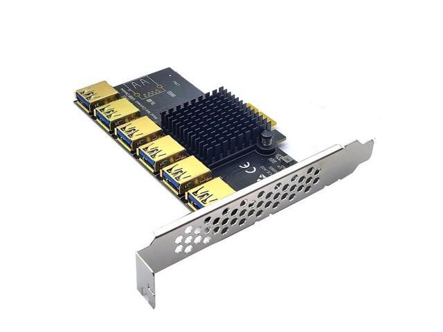 PCI Express Multiplier PCIE 1 to 6 ports USB3.0 Riser Card PCI Express X1 to X16 Adapter Riser For Graphic Card Bitcoin MiningPe