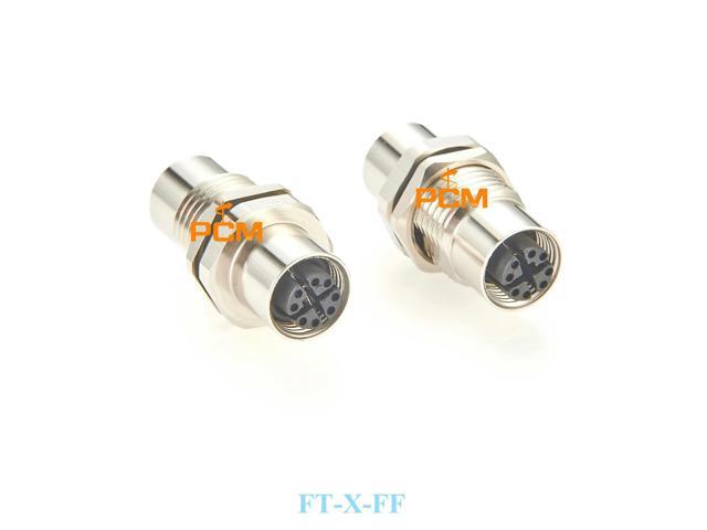 1pc M12 Connector 8 Pin X Code Female to Female Panel Mount NMEA2000 Marine Connector Waterproof IP67 for Boat Navigation System