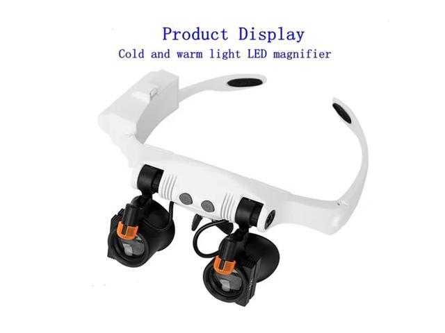 3X 4X 5X 6X 7X 10X LED Magnifier Glasses Magnifying Glass Cold Warm Light Mechanical Repair Loupe