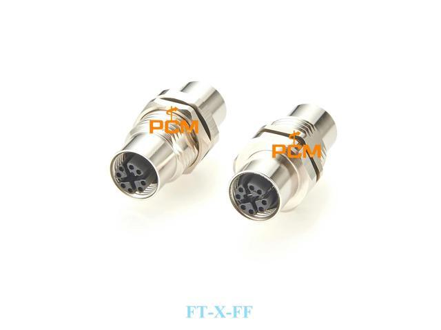 1pc M12 Connector 8 Pin X Code Female to Female Panel Mount NMEA2000 Marine Connector Waterproof IP67 for Boat Navigation System