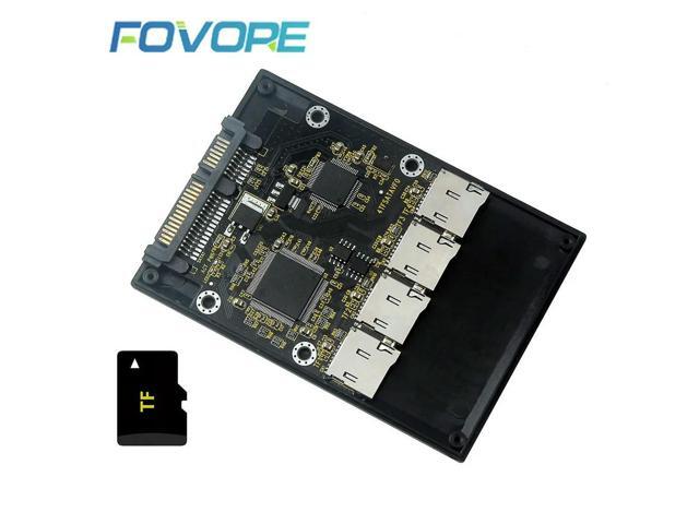 4 Micro SD TF Card to 22pin SATA adapter card 2.5' hdd enclosure with RAID 0 Multi TF cards to SATA