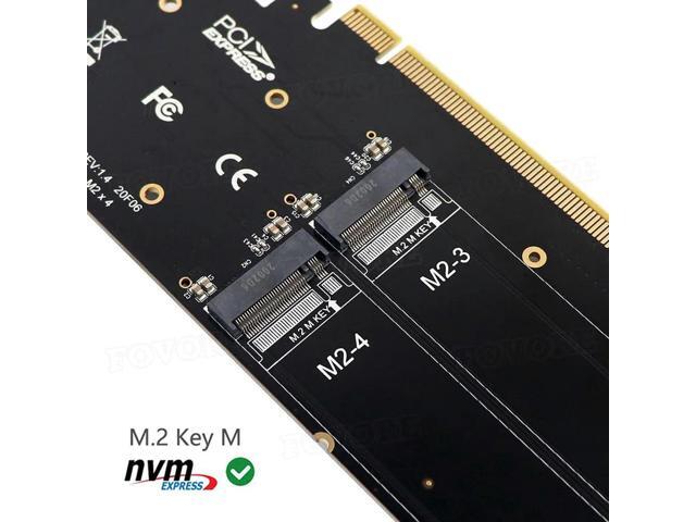 PCIe to M2 adapter PCIe X16 4 port M2 NVME M Key SSD converter M.2 PCI express X16 adapter VROC RAID Expansion Card
