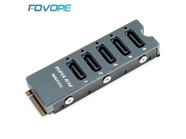 M2 to 5 Ports SATA Converter NVME SATA Adaptor M.2 PCIe Key M 6Gbps SSD SATA3.0 Adapter Expansion Card With Case For Desktop
