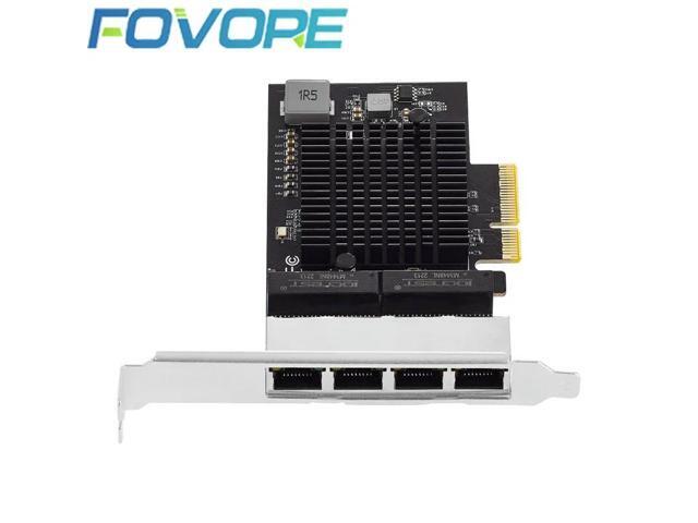 2.5G PCI Express Netowrk Card Server Quad Gigabit Ethernet Adapter 4 Ports PCIe RJ45 Lan 10/100/1000/2500Mbps Realt8125b Chip