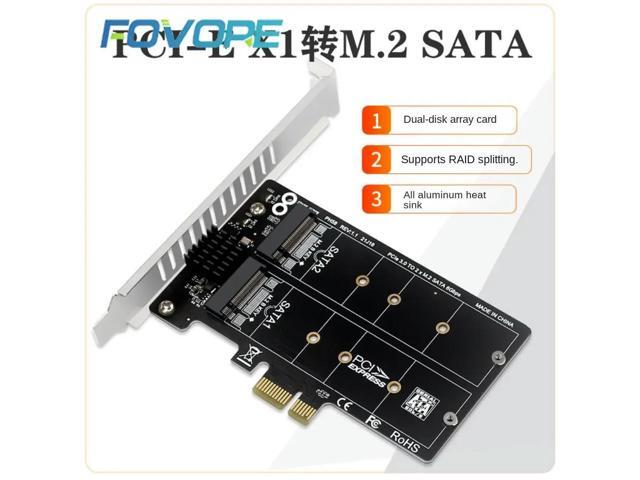 M.2 SATA to PCIE Adapter Card Double Disc RAID Split Expansion Dual-Disk Array Card PCIe X1 to NGFF M2 SATA Extended card