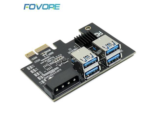 PCI Express Multiplier PCIE 1 to 4 ports USB3.0 Riser Card PCI-e X1 to X16 Adapter Riser For Graphic Card Bitcoin Miner Mining