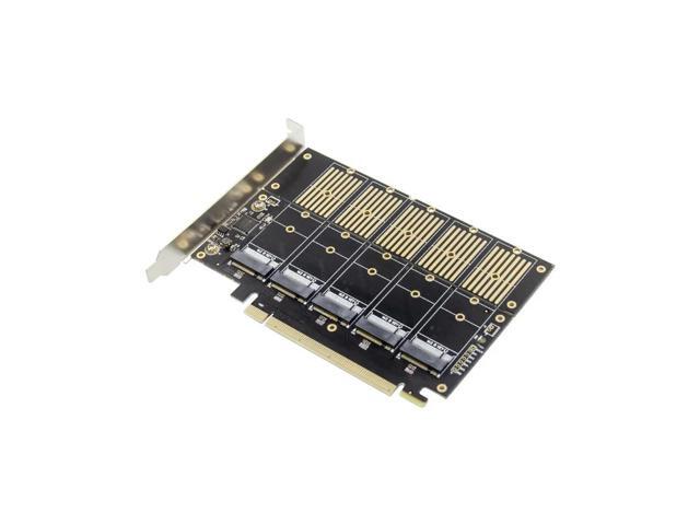 PCIe Gen3 X16 to 5 Ports M2 NGFF B Key SATA 6Gbps Adapter M.2 PCI-e Expansion Card Add 5x B-key SSD or SATA Hard Drive Converter
