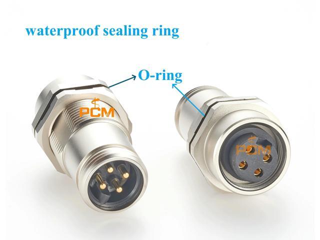 Shielded 7/8' 4 Pin Feedthrough Circular Connector Power Supply Male to Female Control Box Panel mount enclosure Adapter