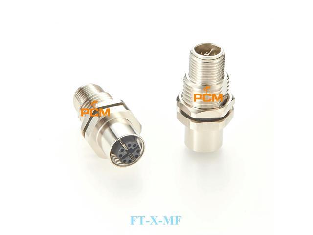 NMEA2000 M12 X code 8 Pin male to female connector panel mount waterproof IP67 M12 connector for marine navigation equipment