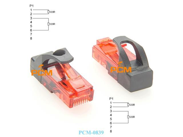 10PCS 2 Universes RJ45 120 Ohm DMX512 Terminator RJ45 8P8C connector DMX terminator resistor DMX512 RJ45 Terminator Plug