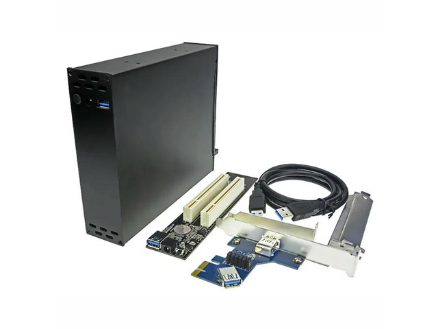 Factory price PCI Expess x1 to PCI Adapter 2 port PCI slots to PCI-e Card with Case Enclosure