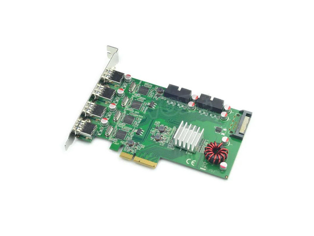 PCI E to 8 Port USB 3.0 HUB PCI-E Expansion Card Adapter 20Gbps Super Speed 19-Pin Header Power Connector for Desktops PC