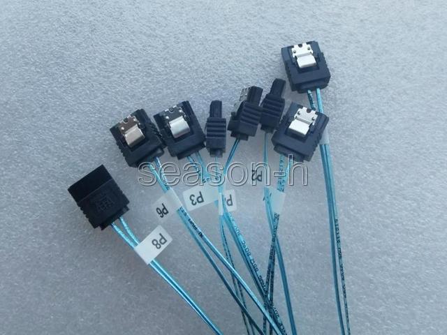 80CM SAS 4.0 SFF-8654 38pin Host to 8 SATA 7pin Target Hard Disk Fanout Raid cable