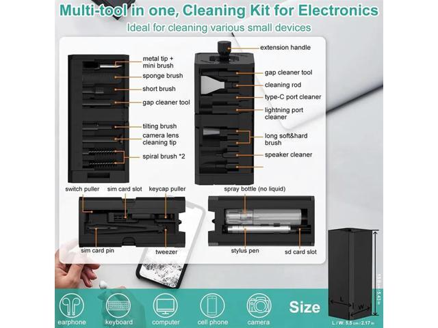 Multi-Functional Precision Cleaning Tool 32-In-1 For Ports,, Keyboard Keycap Removal-Deep Cleaning