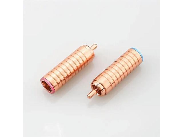 For RCA Interconnect Plug 4/Pcs For Red Copper Plated Solder For RCA Connector HIFI Audio Cable