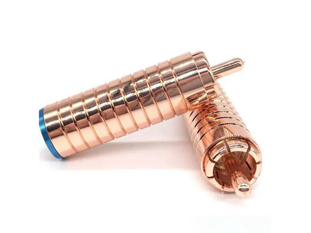 For RCA Interconnect Plug 4/Pcs For Red Copper Plated Solder For RCA Connector HIFI Audio Cable