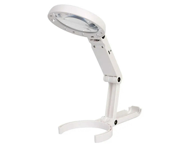 Hand-Held Foldable Stand Desk 8 LED Light 5X 11X Magnifying Glass For Jewelry Appraisal Reading Repair