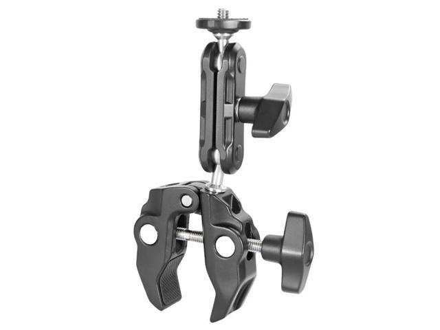 360° Ballhead l Super Clamp Magic Arm Adapter Double Ball Head 1/4' Screw 3/8' Thread For Camera Monitor LED Light