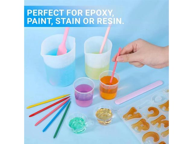 Resin Mixing Cups And Sticks Pointed Stir Sticks For Mixing Paint, Stain, Epoxy, Resin B