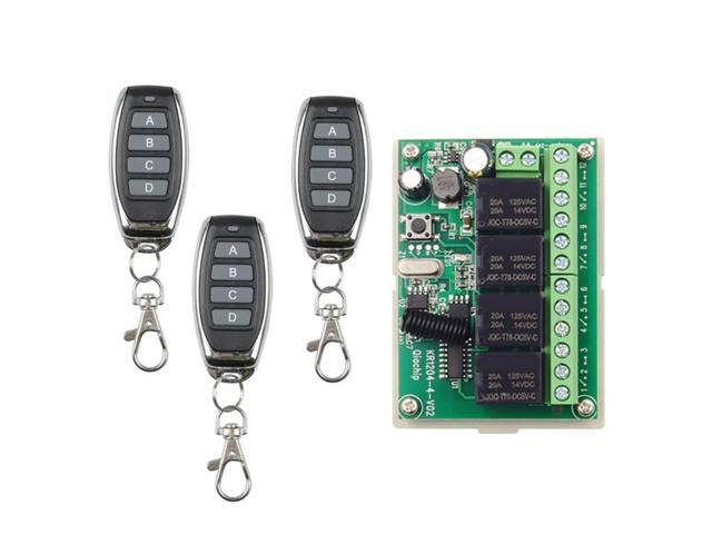 DC 12V 433Mhz 4-Button Relay Switch With Remote Control For DIY 4 Channel Applications Project