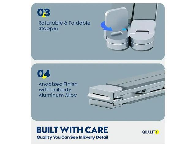 Aluminum Laptop Stand Ultra Compact Foldable Ergonomic Holder Adjustable Height For Desk& Travel