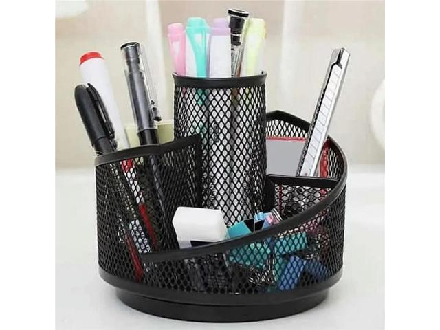 Desktop Pen Holder Rotating 1PC Multi-Functionality Mesh 360 Degree Free Rotation Box Office Supplies