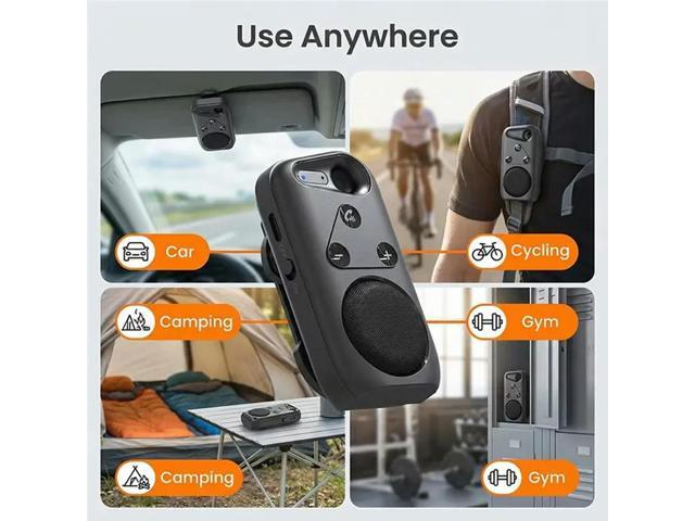 Bluetooth V5.4 Speakerphone Handsfree Sun Visor Speaker Car Kit Sport Audio Music Loudspeaker