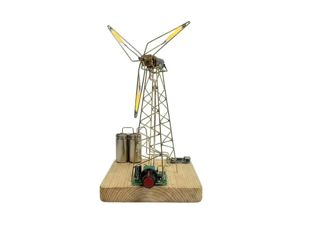 Industrial Windmill Night Light Kit DIY Adjustable Speed Glowing Blade Desk Decor Ambient Lamp Birthday Gift Bedside
