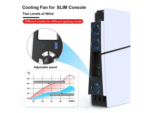 Gaming Cooler Fan Efficient Cooling System With LED Light Noise Reduction For PS5 Slim Cooling Fan And Digital Console