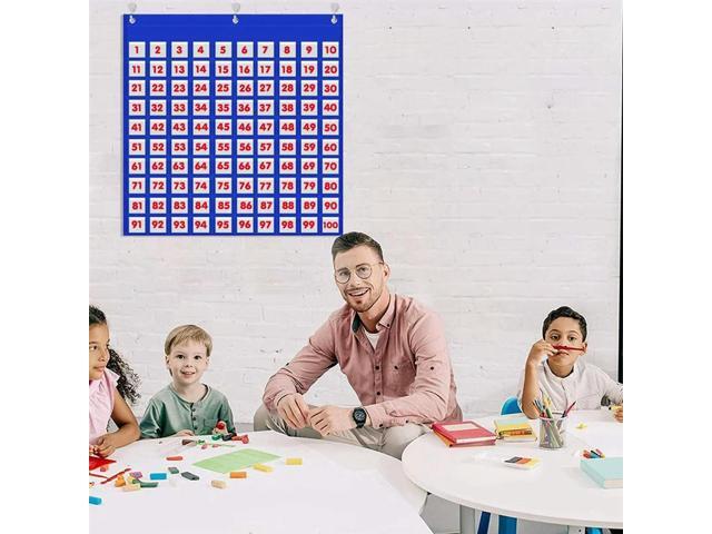 Hundred Pocket Chart,Numbers Numbers, Number 1 To 100 Board Designed For Teachers' Lessons In Classrooms Or For Home For Us
