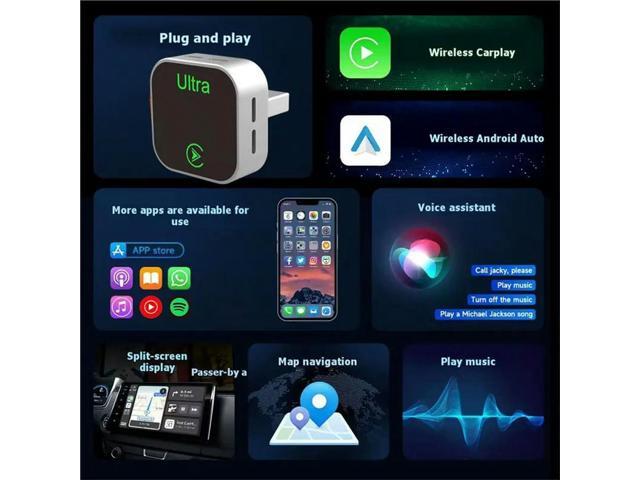 K15 2 In 1 For Carplay Box USB Dongle Adapter For Android Auto Wired Connection For Carplay To Plug
