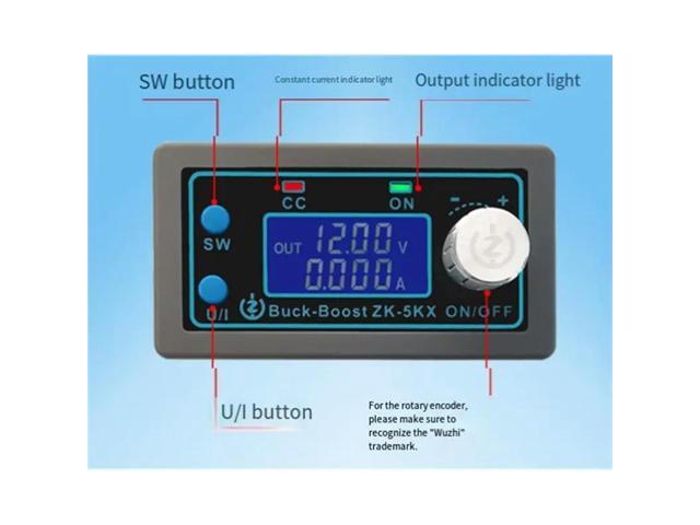 ZK-5KX Adjustable Regulated DC Buck-Boost Converter 5A Max 0.6-36V Power Supply LCD Display For Electronic Equipment