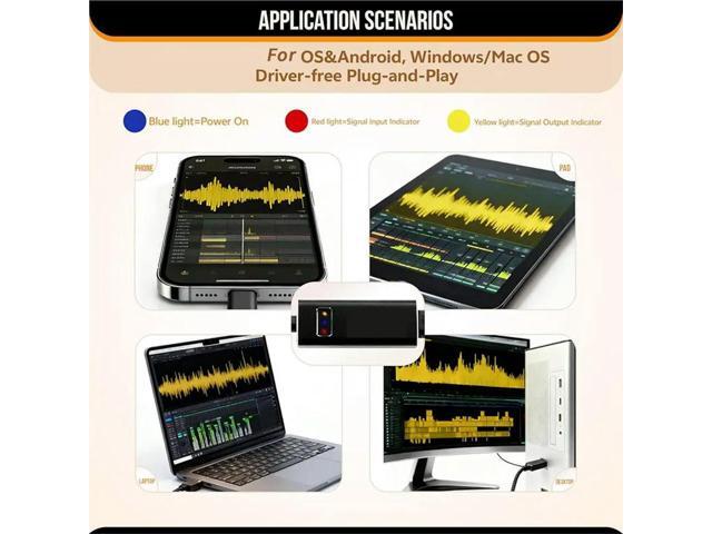 MIDI Cable Converter USB-C MIDI Interface Cable Plug & Play For Keyboard/Synthesizer/Piano/Drum Machine