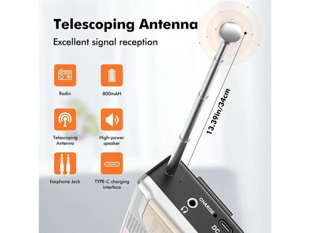 Big Speaker Handheld Radio AM/FM/SW Radio With Multiple Input Options(TF Card/USB/AUX)