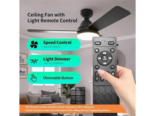For Home Bedroom Living Room Compatible Ceiling Fan Remote Replacement 2Pcs 6 Speed And Timer Control Controller