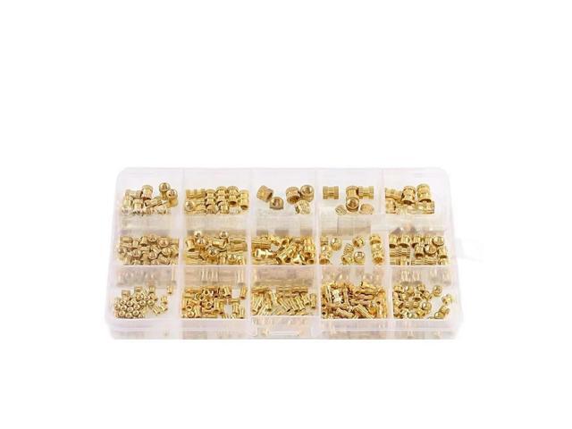 M2 M2.5 M3 M5 Brass Heat Insert Nuts Internal Thread Knurled 370PCS Set For 3D Printer Accessories