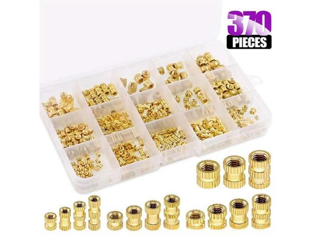 M2 M2.5 M3 M5 Brass Heat Insert Nuts Internal Thread Knurled 370PCS Set For 3D Printer Accessories