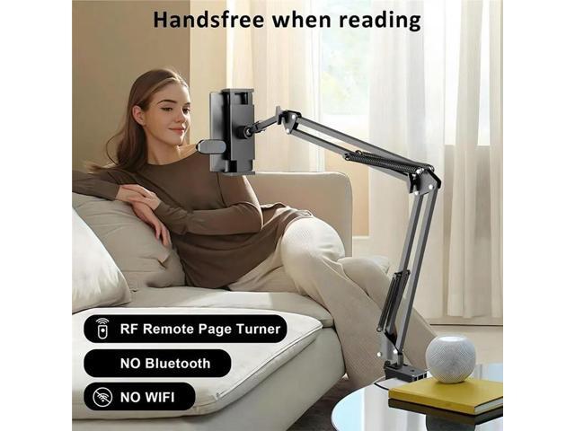 Bedside Adjustable Desk Arm Stand For Tablets Holder With Auto Clicker Functionality, Hands-Free Design For Phones Tablets