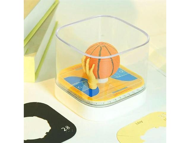 Tear Off Calendar Mini Desk Calendar DIY Gifts 3D Tree Basketball Calendar 3D Standing Ornament