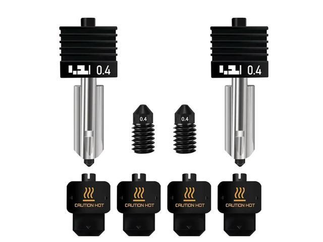 2PCS 0.4Mm Hotend For P2S/H2S/H2D/A1/A1 Mini, With Extra 2PCS Silicone Cover Sock/2Pcs Hardened Steel Nozzle