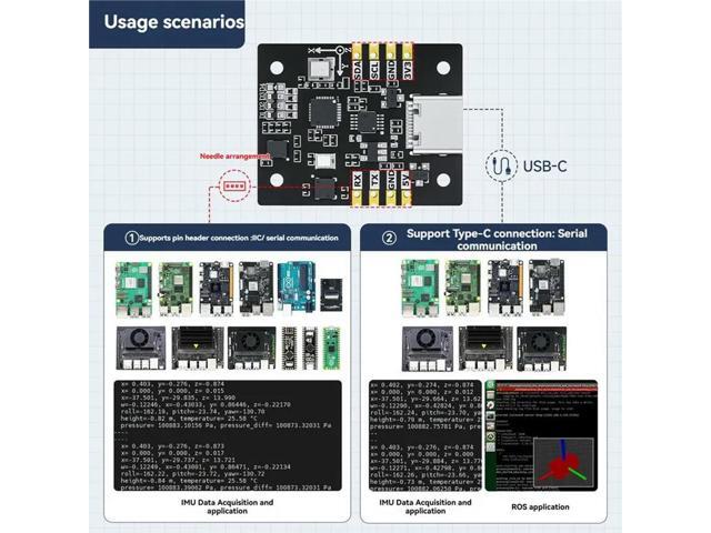 High-Precision IMU Attitude Sensor Module 10-Axis Support For AHRS For ROS Robot Compatible Calculation