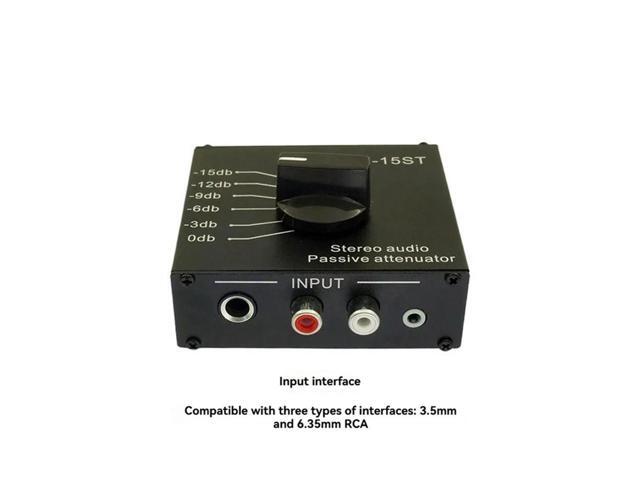 Compatible Stereo Audio Passive Attenuator 3.5Mm 6.35Mm RCA Interface Six Switch Modes-0Db-3Db-6Db-9Db-12Db-15Db