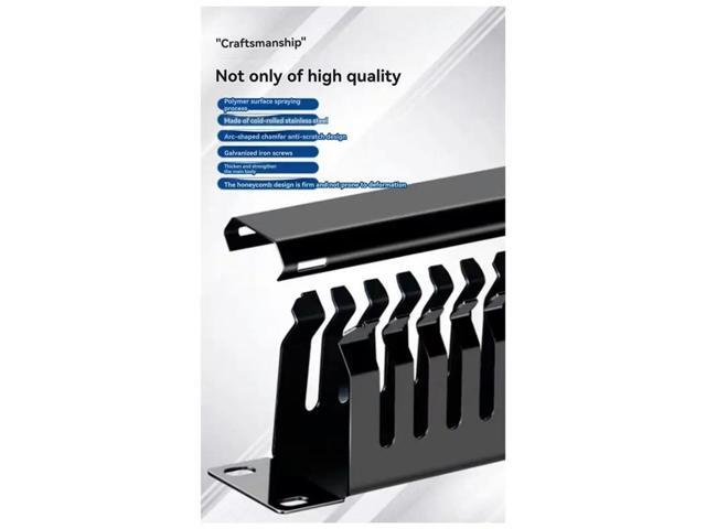 Wire Organizer With Cover 24 Slot l Finger Duct 1U Network Cable Management Horizontal Mount 19 Inch Server Rack