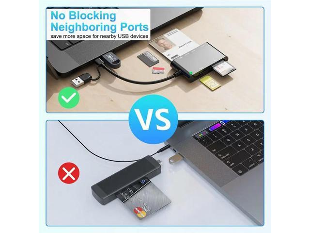 Multi-Function 6 In 1 Card Reader USB/Type-C To Read SIM/SD/MS/M2/TF Card For PC Laptop Data Transfer
