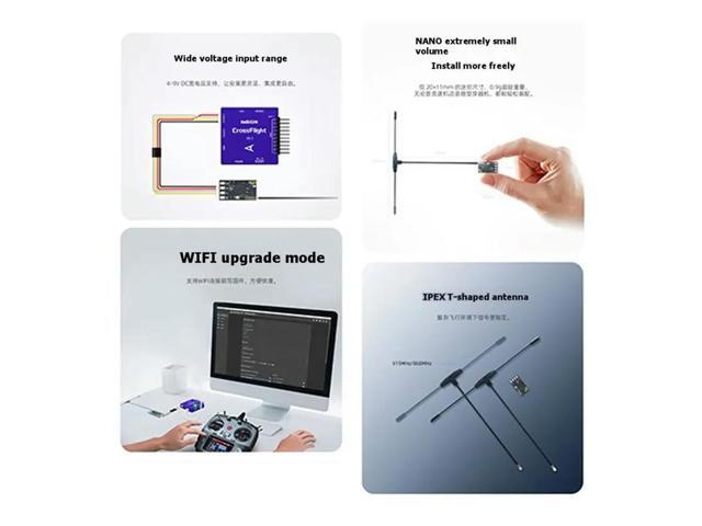 Support For RC FPV Traversing Drones Lora For Rc Receiver ELRS 915Mhz/868Mhz NANO Expresslrs Receiver With Antenna